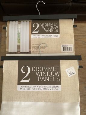 NEW Grommet Window Panels - White (Set of 2) 38x84